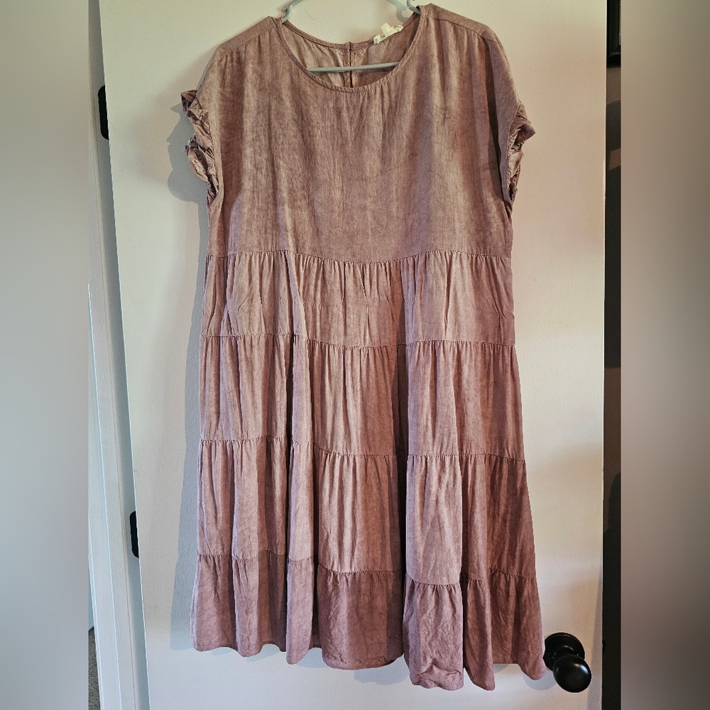 Oddi Pink Tiered Dress Size Large